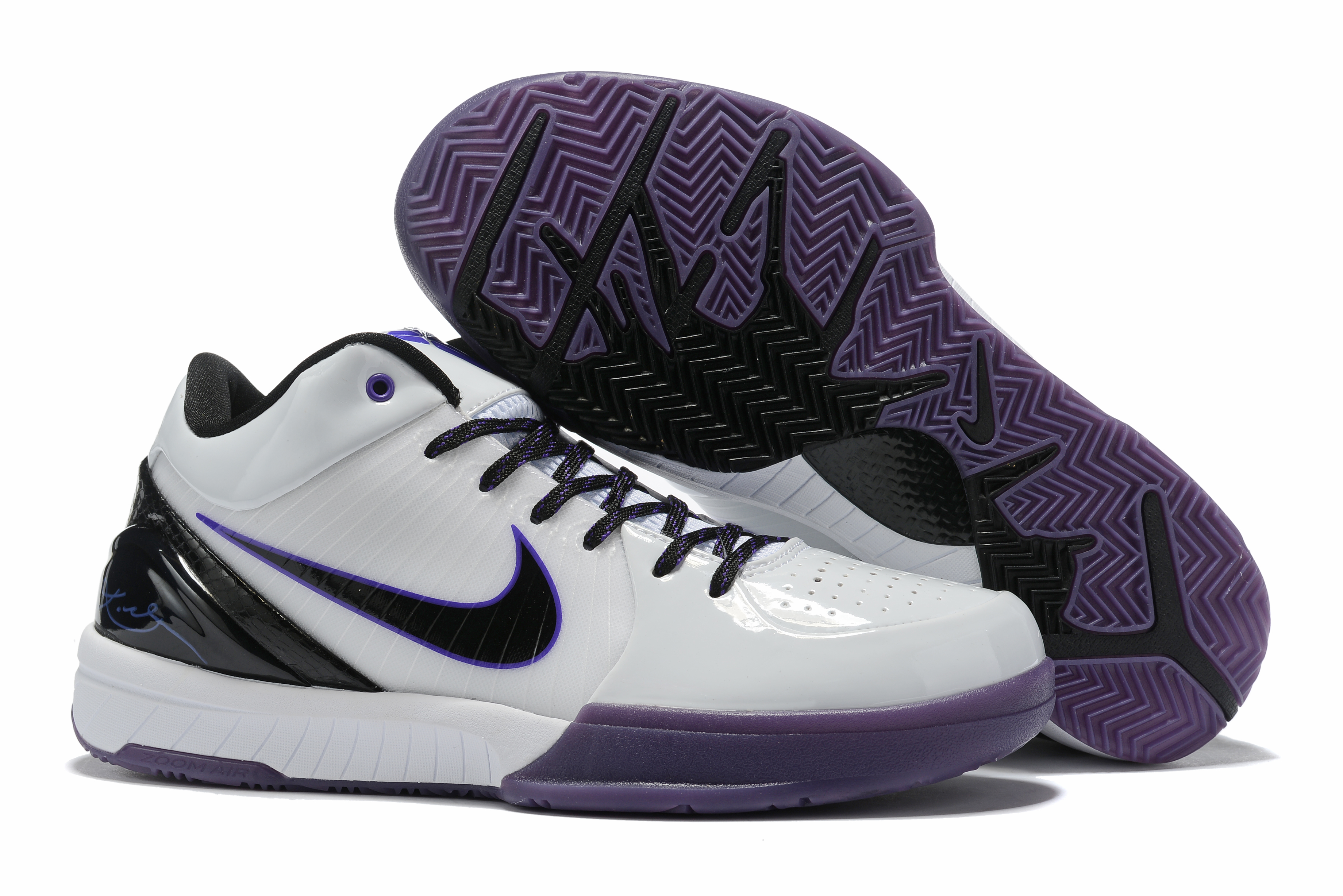 Nike Kobe 4 White Purple Black Shoes